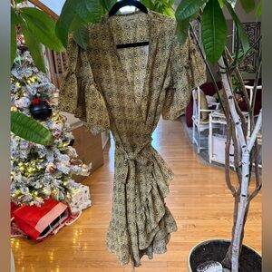 Max Studio Asymmetrical Yellow Floral Dress